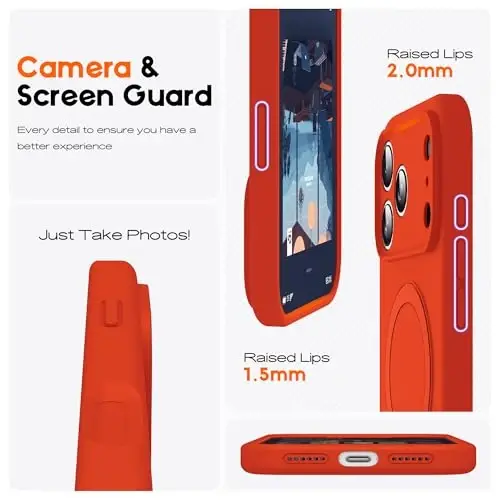 SKYLMW Compatible with iPhone 17 Pro Max Case with Magnetic Invisible Stand Compatible with Mag-Safe Military Drop Tested Shockproof Silicone iPhone 17 Pro Max Phone Cases for Women Men 6.9