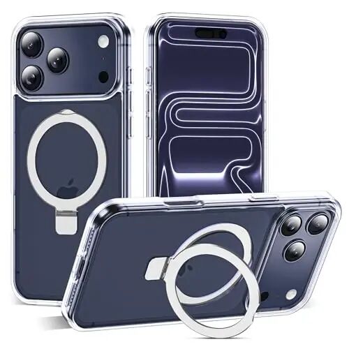 SKYLMW Compatible with iPhone 17 Pro Max Case with Stand,Clear | iPhone 17 Pro Max Phone Case 6.9