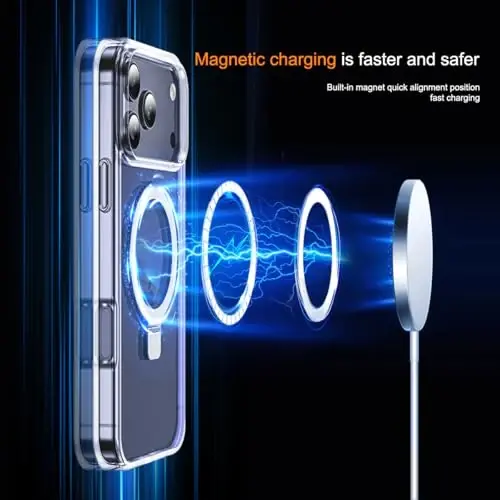 SKYLMW Compatible with iPhone 17 Pro Max Case with Stand,Clear | iPhone 17 Pro Max Phone Case 6.9