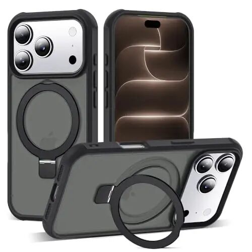 SKYLMW Compatible with iPhone 18 Pro Case with Stand,Black | iPhone 18 Pro Phone Case 6.3