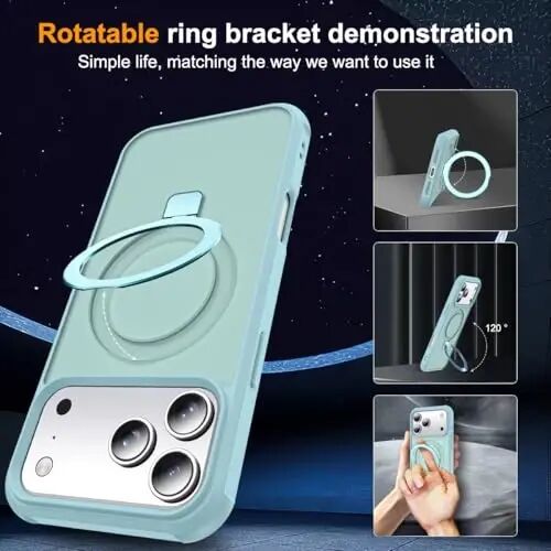 SKYLMW Compatible with iPhone 18 Pro Case with Stand,Blue | iPhone 18 Pro Phone Case 6.3