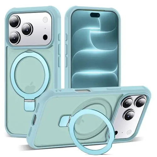 SKYLMW Compatible with iPhone 18 Pro Case with Stand,Blue | iPhone 18 Pro Phone Case 6.3