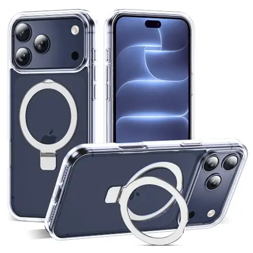SKYLMW Compatible with iPhone 18 Pro Case with Stand,Clear | iPhone 18 Pro Phone Case 6.3