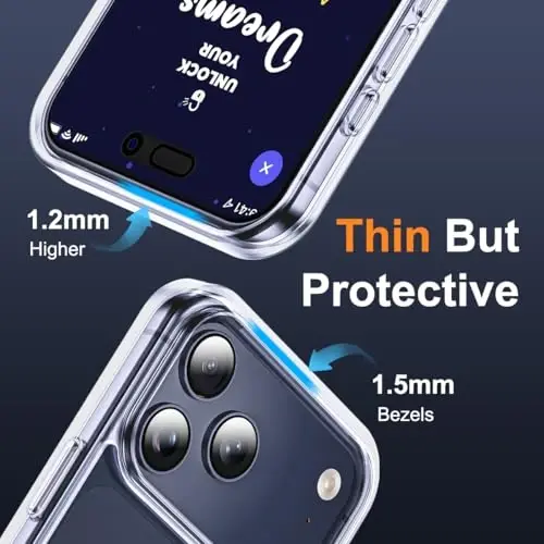 SKYLMW Compatible with iPhone 18 Pro Case with Stand,Clear | iPhone 18 Pro Phone Case 6.3