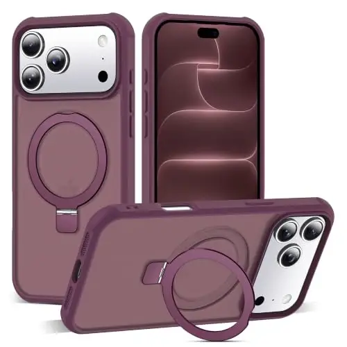 SKYLMW Compatible with iPhone 18 Pro Max Case with Stand,Burgundy | iPhone 18 Pro Max Phone Case 6.9
