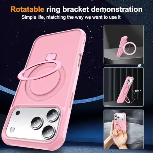 SKYLMW Compatible with iPhone 18 Pro Max Case with Stand,Pink | iPhone 18 Pro Max Phone Case 6.9