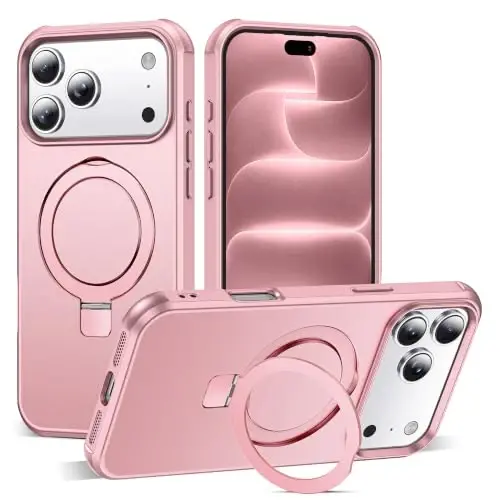 SKYLMW Compatible with iPhone 18 Pro Max Case with Stand,Rose Gold | iPhone 18 Pro Max Phone Case 6.9