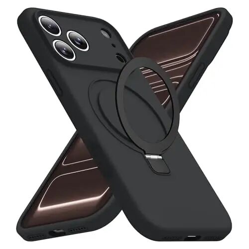 SKYLMW Designed for iPhone 11 Case with Magnetic Invisible Stand Compatible with Mag-Safe Military Drop Tested Shockproof Silicone Phone Cases for Women Men 6.1'', Black - 1