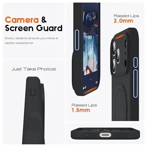 SKYLMW Designed for iPhone 11 Case with Magnetic Invisible Stand Compatible with Mag-Safe Military Drop Tested Shockproof Silicone Phone Cases for Women Men 6.1'', Black - 4
