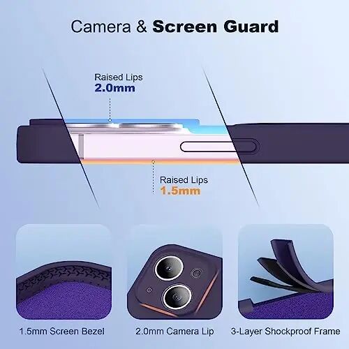 SKYLMW Designed for iPhone 13 Case with Magnetic Invisible Stand Compatible with Mag-Safe Military Drop Tested Shockproof Silicone Phone Cases for Women Men 6.1'', Purple - 4