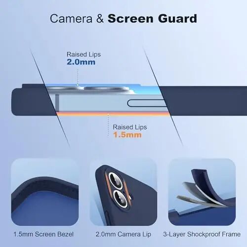 SKYLMW Designed for iPhone 16 Case with Magnetic Invisible Stand Compatible with Mag-Safe Military Drop Tested Shockproof Silicone Phone Cases for Women Men 6.1'', Dark Blue - 4
