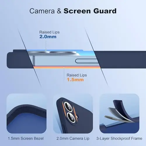 SKYLMW Designed for iPhone 16 Plus Case with Magnetic Invisible Stand Compatible with Mag-Safe Military Drop Tested Shockproof Silicone Phone Cases for Women Men 6.7'', Dark Blue 251009 - 5