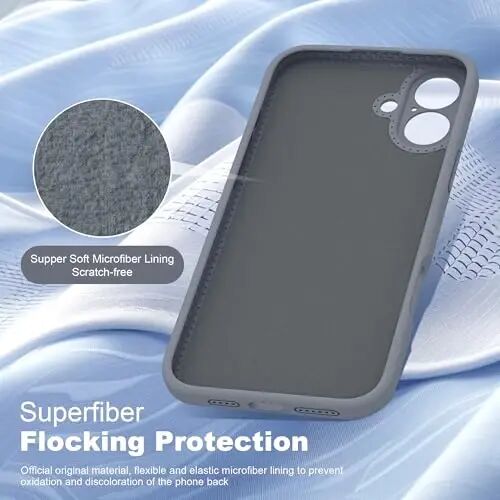 SKYLMW Designed for iPhone 16 Plus Case with Magnetic Invisible Stand Compatible with Mag-Safe Military Drop Tested Shockproof Silicone Phone Cases for Women Men 6.7'', Grey - 5