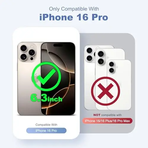 SKYLMW Designed for iPhone 16 Pro Case with Magnetic Invisible Stand Compatible with Mag-Safe Military Drop Tested Shockproof Silicone Phone Cases for Women Men 6.3'', Pink 251009 - 2