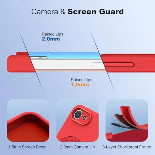SKYLMW Designed for iPhone 16e Case with Magnetic Invisible Stand Compatible with Mag-Safe Military Drop Tested Shockproof Silicone Phone Cases for Women Men 6.1'', Red 251009 - 5