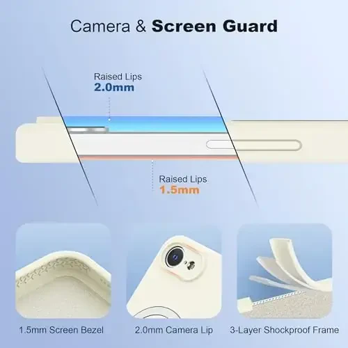 SKYLMW Designed for iPhone 16e Case with Magnetic Invisible Stand Compatible with Mag-Safe Military Drop Tested Shockproof Silicone Phone Cases for Women Men 6.1'', White - 4