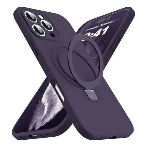 SKYLMW Designed foriPhone 16 Pro Case with Compatible with Mag-Safe Military Drop Tested Shockproof SiliconeiPhone 16 Pro Phone Cases for Women Men 6.3'', Purple - 1