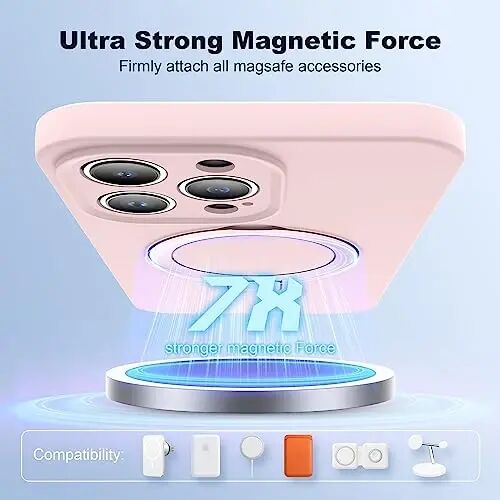 SKYLMW for iPhone 11 Pro Max Case with Magnetic Invisible Stand Compatible with MagSafe Military Drop Tested Shockproof Silicone iPhone 11 Pro Max Phone Cases for Women Men 6.5'', PinK - 3