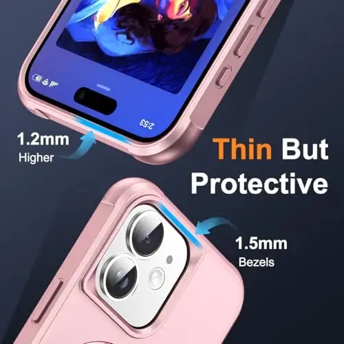 SKYLMW Compatible with iPhone 11 Case with Invisible Magnetic O-Ring Stand Military-Grade Case for iPhone 11 6.1