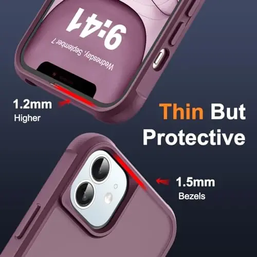 SKYLMW Compatible with iPhone 11 Case with Invisible Magnetic O-Ring Stand Military-Grade Translucent Case for iPhone 11 6.1