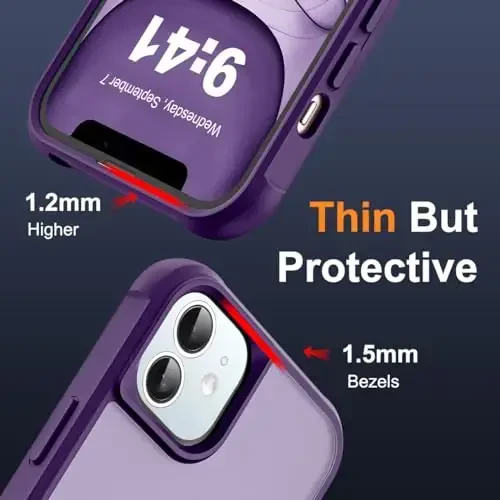 SKYLMW Compatible with iPhone 11 Case with Invisible Magnetic O-Ring Stand Military-Grade Translucent Case for iPhone 11 6.1