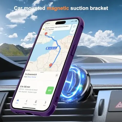 SKYLMW Compatible with iPhone 11 Case with Invisible Magnetic O-Ring Stand Military-Grade Translucent Case for iPhone 11 6.1