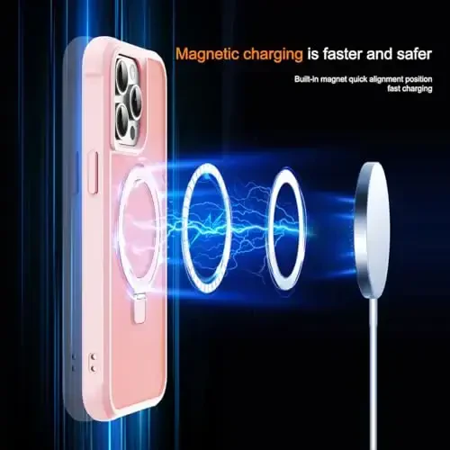 SKYLMW Compatible with iPhone 11 Pro Max Case with Invisible Magnetic O-Ring Stand Military-Grade Translucent Case for iPhone 11 ProMax 6.5