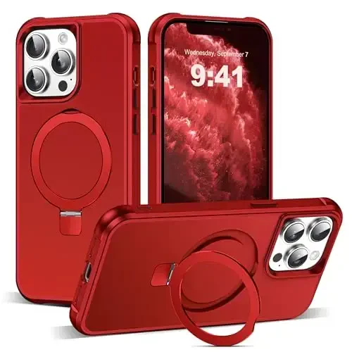 SKYLMW iPhone 11 Pro Max uchun g'ilof bilan mos keladi, ko'rinmas magnit O-Ring stendiga ega, harbiy darajadagi g'ilof iPhone 11 ProMax 6.5