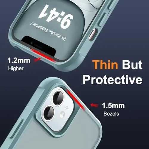 SKYLMW iPhone 11 uchun g'ilof, ko'rinmas magnit O-Ring stendi bilan, harbiy standartdagi yarim shaffof g'ilof iPhone 11 6.1