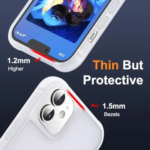 SKYLMW iPhone 11 uchun g'ilof, ko'rinmas magnitli halqali stend bilan, harbiy darajadagi telefon g'ilofi iPhone 11 6.1