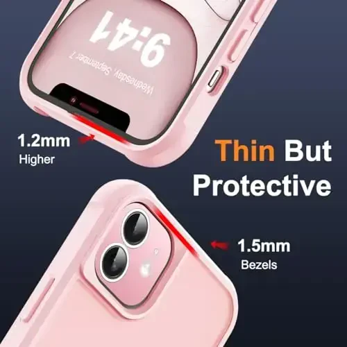 SKYLMW iPhone 11 uchun g'ilof, ko'rinmas magnitli O-Ring stend [MagSafe bilan mos][Zo'r ushlash hissi], pushti - 6