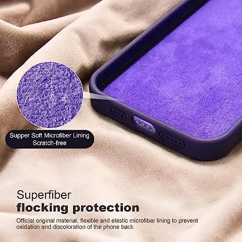 SKYLMW iPhone 11 uchun magnitli ko'rinmas stendga ega g'ilof, Mag-Safe bilan mos, harbiy tomchiga chidamli zarbga chidamli silikon telefon g'iloflari ayollar va erkaklar uchun 6,1'', binafsha - 4