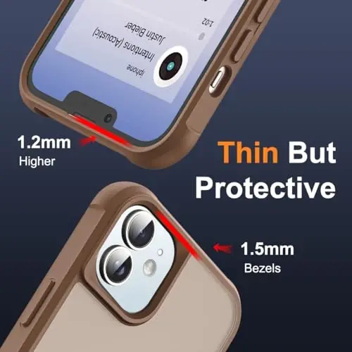 SKYLMW iPhone 12 Case & iPhone 12 Pro Case bilan mos keladi, Ko'rinmas Magnit O-Ring Stend Yarim Shaffof Telefon G'iloflari 6.1