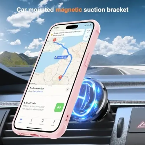SKYLMW Compatible with iPhone 12 Case & iPhone 12 Pro Case with Invisible Magnetic O-Ring Stand Translucent Phone Cases 6.1
