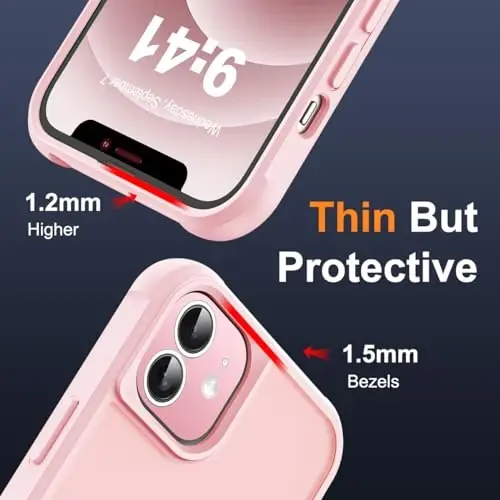 SKYLMW Compatible with iPhone 12 Case & iPhone 12 Pro Case with Invisible Magnetic O-Ring Stand Translucent Phone Cases 6.1