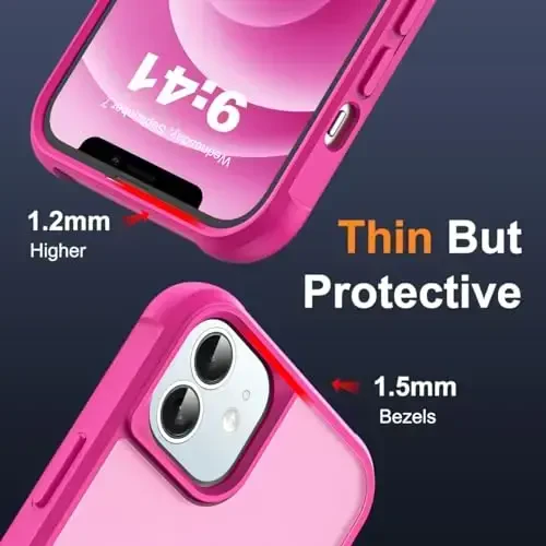 SKYLMW Compatible with iPhone 12 Case & iPhone 12 Pro Case with Invisible Magnetic O-Ring Stand Translucent Phone Cases 6.1