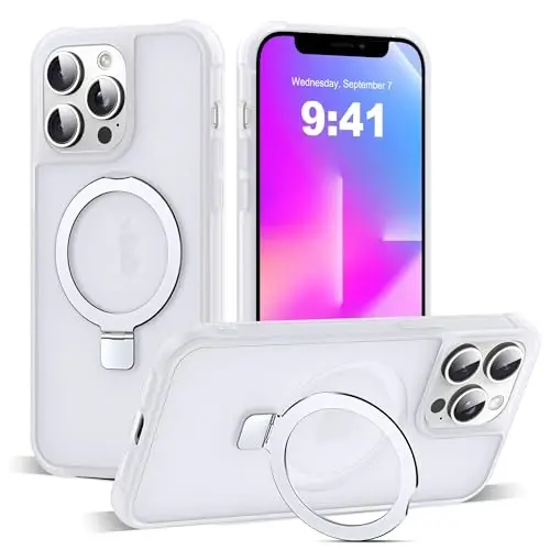 SKYLMW iPhone 12 Pro Max ва iPhone 13 Pro Max телефонлари учун магнитли O-Ring стендли ғилофлар 6.7