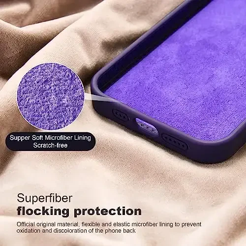 SKYLMW iPhone 12 Pro uchun mo'ljallangan g'ilof, magnitli ko'rinmas stend bilan, Mag-Safe bilan mos, harbiy tomchidan sinovdan o'tgan zarbaga chidamli silikon telefon g'iloflari ayollar va erkaklar uchun 6.1'', binafsha - 5