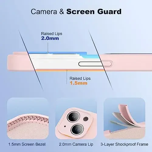 SKYLMW Designed for iPhone 13 Case with Magnetic Invisible Stand Compatible with Mag-Safe Military Drop Tested Shockproof Silicone Phone Cases for Women Men 6.1'', Pink - 4