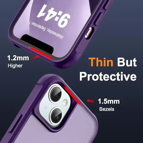 SKYLMW Compatible with iPhone 13 Case & iPhone 14 Case with Invisible Magnetic O-Ring Stand Translucent Phone Cases for 13 & 14 6.1