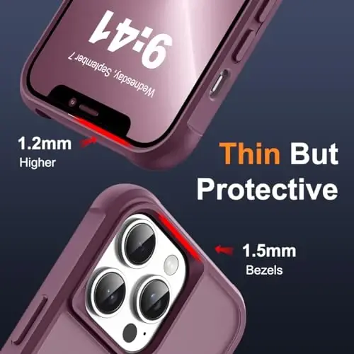 SKYLMW Compatible with iPhone 13 Pro Case with Invisible Magnetic O-Ring Stand Military-Grade Translucent Case for iPhone 13 Pro 6.1