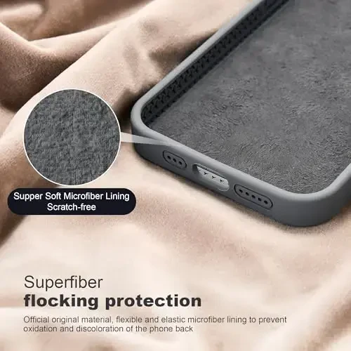 SKYLMW iPhone 13 Pro Max uchun mo'ljallangan magnitli ko'rinmas stendli g'ilof, Mag-Safe bilan mos keladi, harbiy standartga ko'ra tushishga sinovdan o'tgan zarbaga chidamli silikon telefon g'iloflari ayollar va erkaklar uchun 6,7'', kulrang - 5