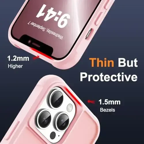 SKYLMW iPhone 13 Pro uchun g'ilof, ko'rinmas magnit O-ringli stend bilan, harbiy darajadagi yarim shaffof g'ilof iPhone 13 Pro 6.1