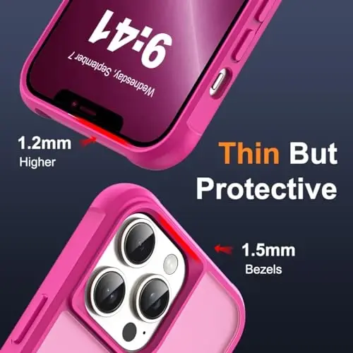 SKYLMW iPhone 13 Pro uchun ko'rinmas magnit O-Ring stendiga ega g'ilof, harbiy standartdagi shaffof g'ilof iPhone 13 Pro 6.1