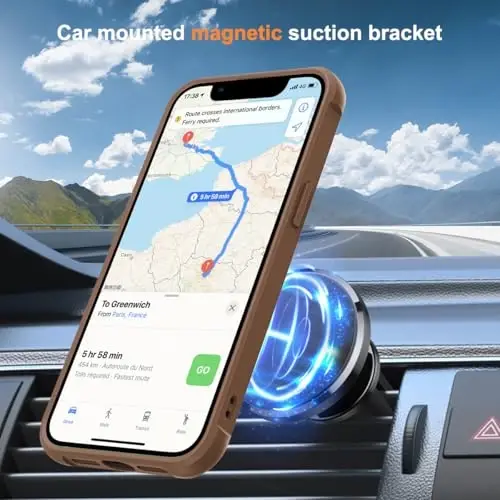 SKYLMW iPhone 13 Pro uchun ko'rinmas magnit O-Ring stendiga ega harbiy darajadagi yarim shaffof g'ilof, iPhone 13 Pro 6.1