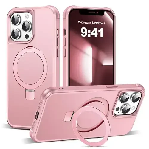 SKYLMW iPhone 13 Pro uchun mos keladigan ko'rinmas magnit O-Ring stendli harbiy darajadagi g'ilof iPhone 13 Pro 6.1