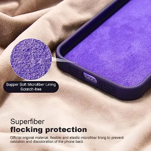 SKYLMW iPhone 13 uchun mo'ljallangan g'ilof, magnitli ko'rinmas stend bilan, Mag-Safe bilan mos, harbiy tomchiga chidamli, zarbaga chidamli silikon telefon g'iloflari ayollar va erkaklar uchun 6,1'', binafsha - 5