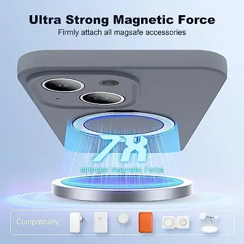 SKYLMW Designed for iPhone 14 Case with Magnetic Invisible Stand Compatible with Mag-Safe Military Drop Tested Shockproof Silicone Phone Cases for Women Men 6.1