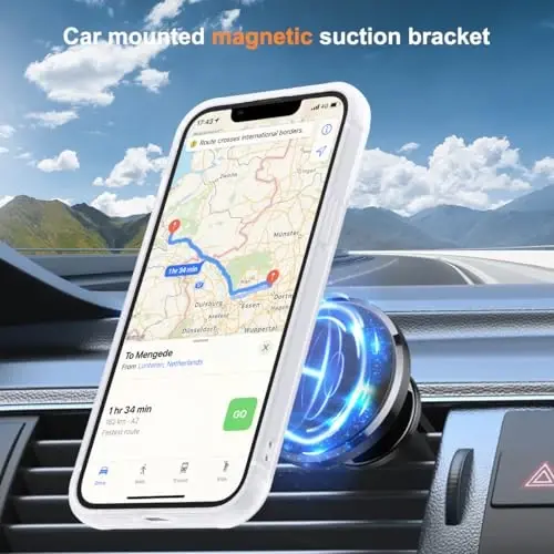 SKYLMW Compatible with iPhone 14 Plus Case with Invisible Magnetic O-Ring Stand Military-Grade Phone Case for iPhone 14 Plus 6.7
