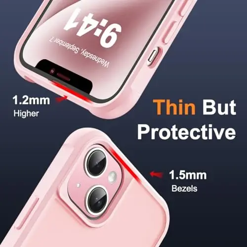 SKYLMW iPhone 14 Plus uchun g'ayrioddiy magnit O-ring stendga ega harbiy darajadagi yarim shaffof g'ilof iPhone 14 Plus 6.7